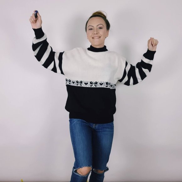 Vintage Morgan Square Mock Neck Grandma Sweater - Picture 7 of 10